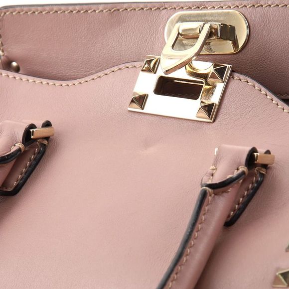 Valentino Garavani Rockstud Tote Rigid Leather Small Neutral - Picture 8 of 9